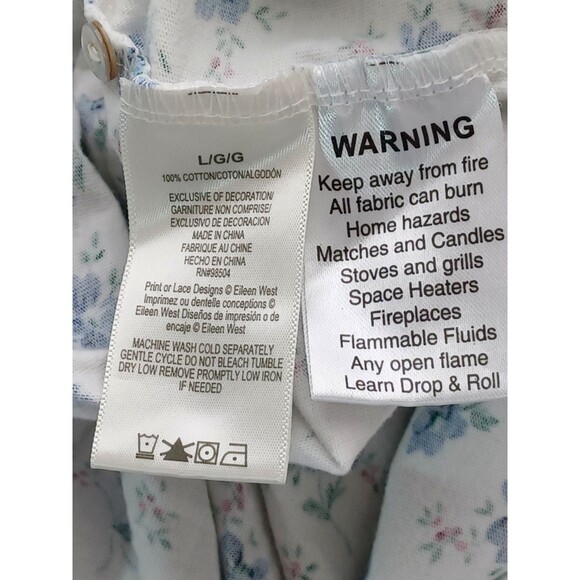 Eileen West Floral Nightgown Large Boho Ballet Cottagecore Lace Ribbon Trim Trad - Picture 5 of 5